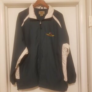 Vintage Indianapolis Motor Speedway Zip Up Jacket  XL Vesi‎ Sportswear Green Tan